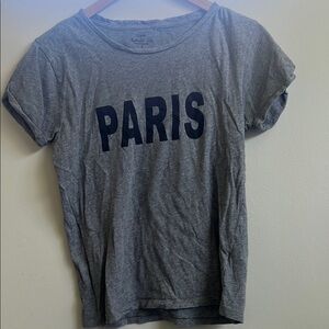 J. Crew Gray Tee with Black Print